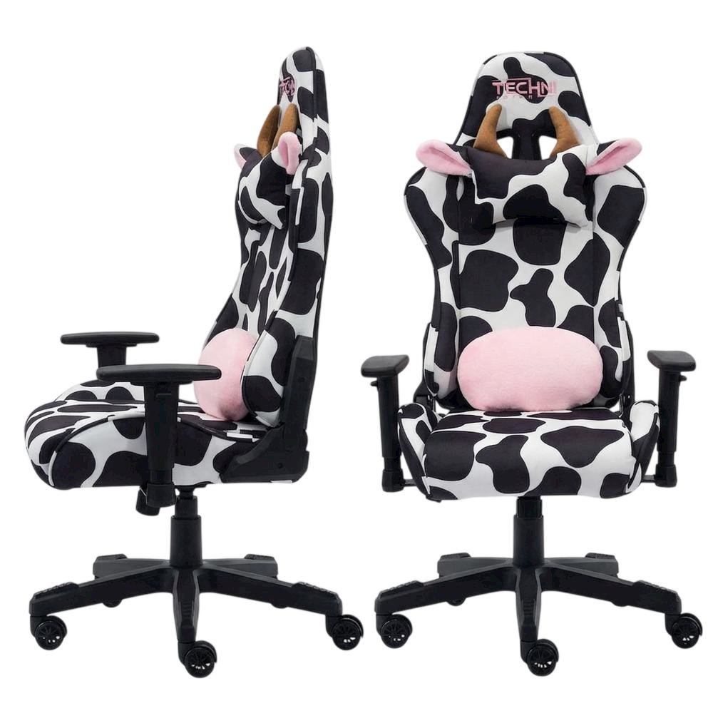 Cowhide Comfort Gaming Chair with High-Back Support and Cushioned Seat
