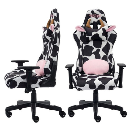 Cowhide Comfort Gaming Chair with High-Back Support and Cushioned Seat