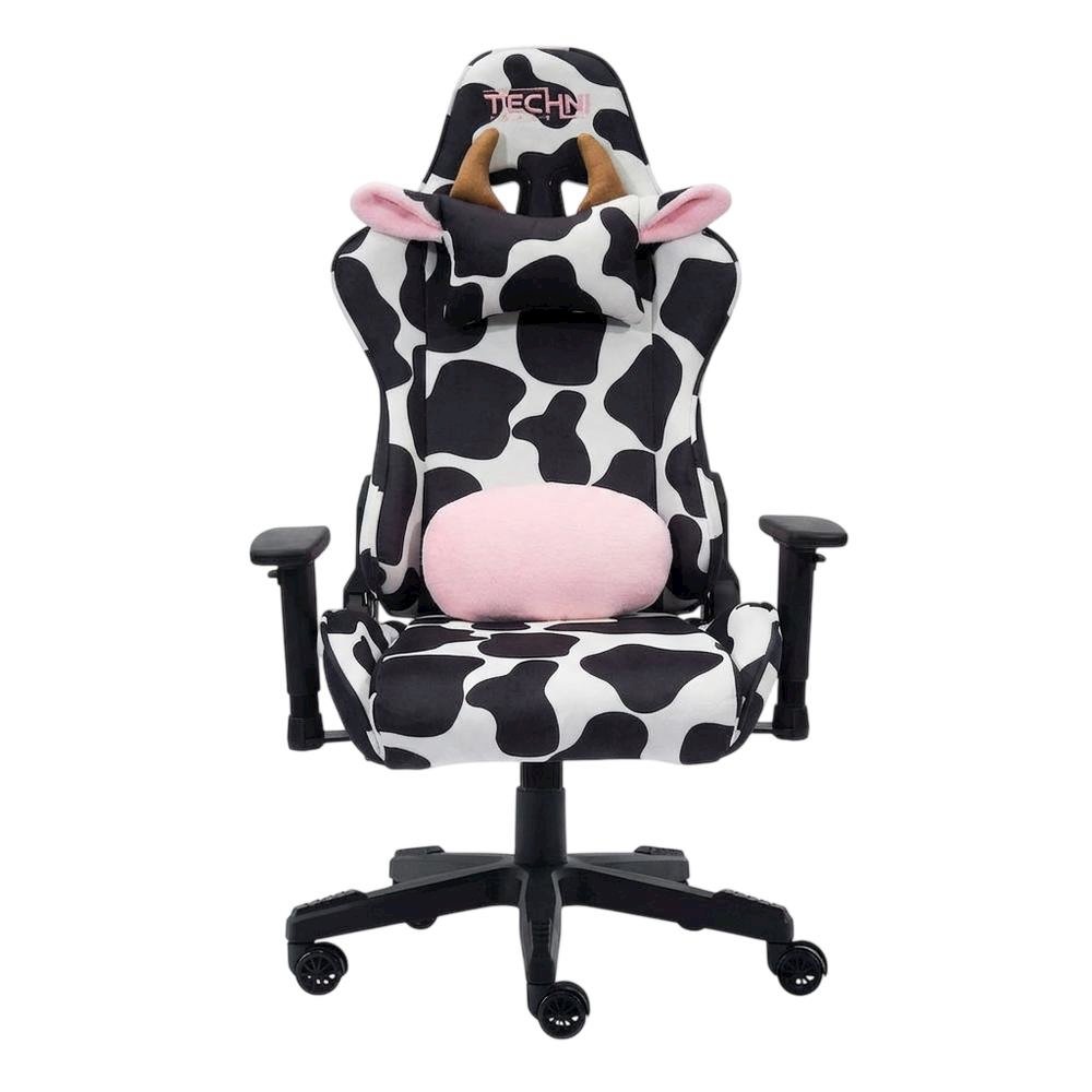 Cowhide Comfort Gaming Chair with High-Back Support and Cushioned Seat
