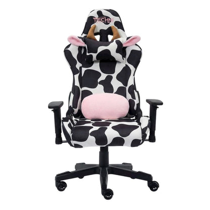Cowhide Comfort Gaming Chair with High-Back Support and Cushioned Seat