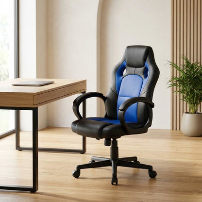 Kids' Racing Chair with Wheels, Ergonomic Design for Gaming and Study