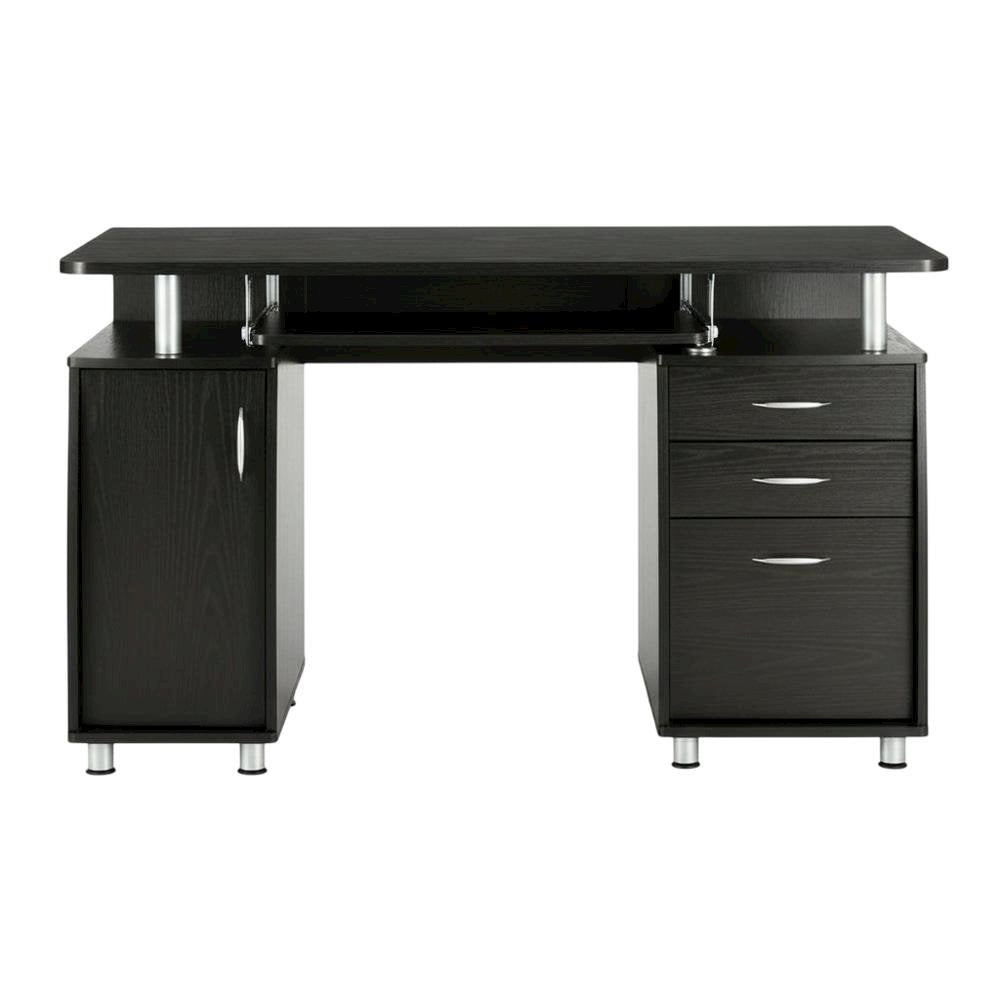 Espresso Finish Computer Desk With Storage And Spacious Work Surface