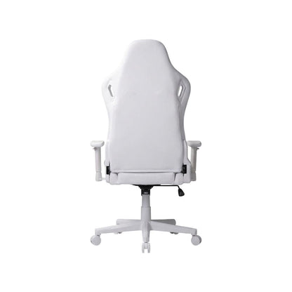 White Luxe Velvet Gaming Chair with High-Back Design and Cushioned Seat