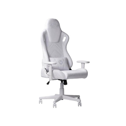 White Luxe Velvet Gaming Chair with High-Back Design and Cushioned Seat