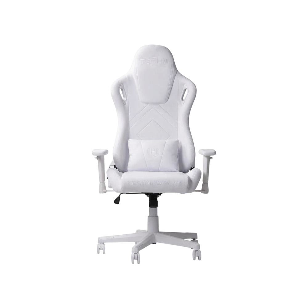 White Luxe Velvet Gaming Chair with High-Back Design and Cushioned Seat