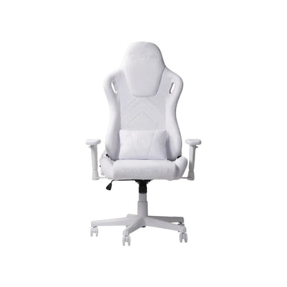 White Luxe Velvet Gaming Chair with High-Back Design and Cushioned Seat
