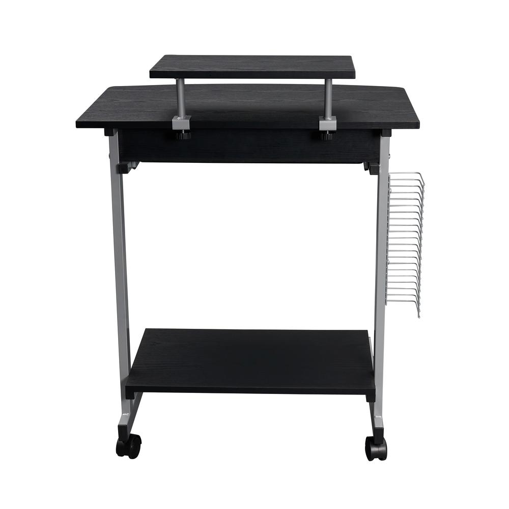 Compact Computer Cart With Storage . Color: Espresso