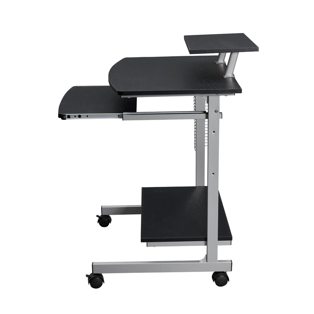 Compact Computer Cart With Storage . Color: Espresso