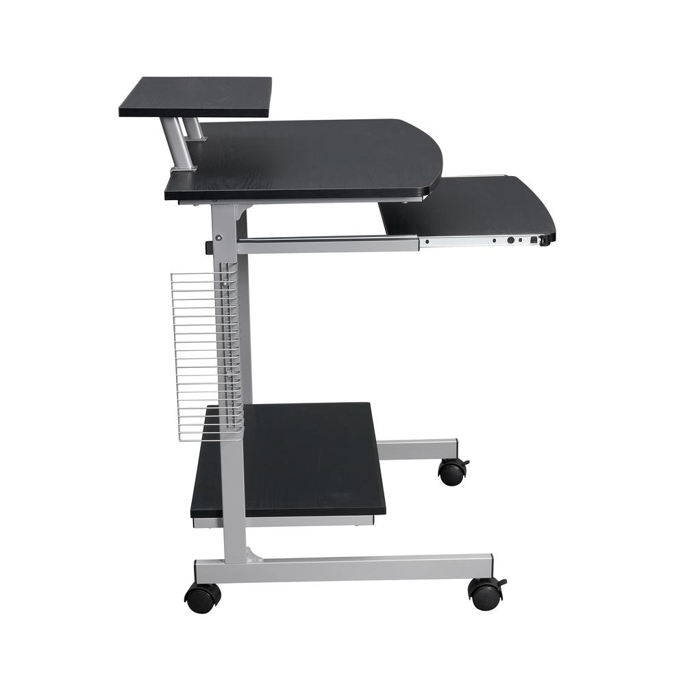 Compact Computer Cart With Storage . Color: Espresso