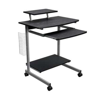 Compact Computer Cart With Storage . Color: Espresso