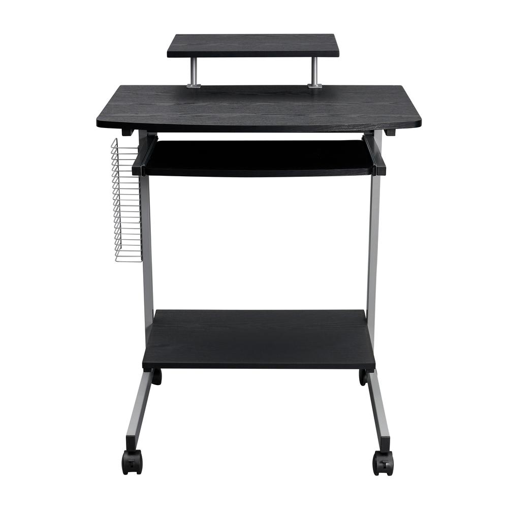 Compact Computer Cart With Storage . Color: Espresso