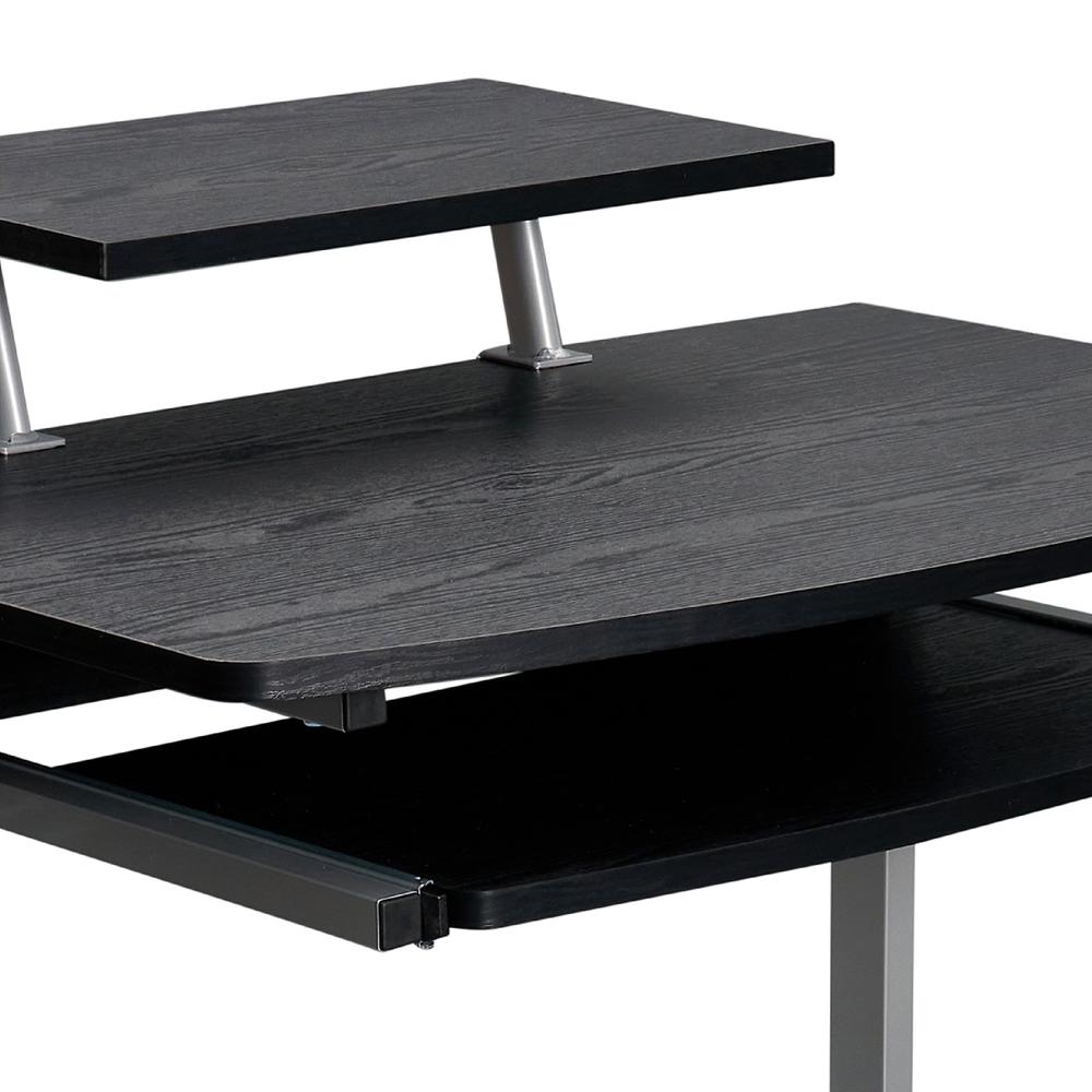 Compact Computer Cart With Storage . Color: Espresso
