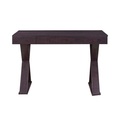 Espresso Brown Desk With Drawer, Modern Wood Table For Home Office Use