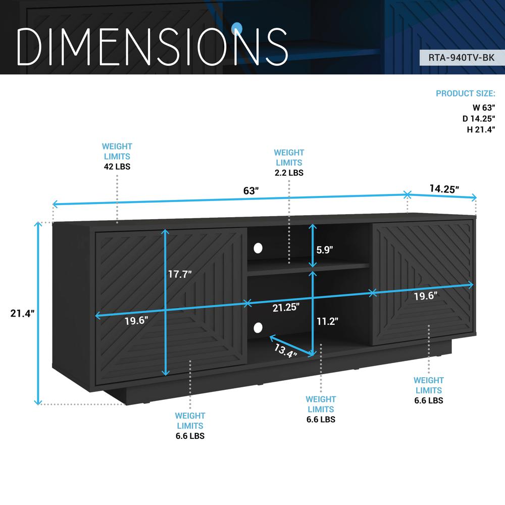 Modern TV Stand for Screen TVs Up to 70” When Measured Diagonally
