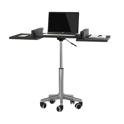 Gray Folding Desk With Adjustable Height And Panels, Portable Laptop Table
