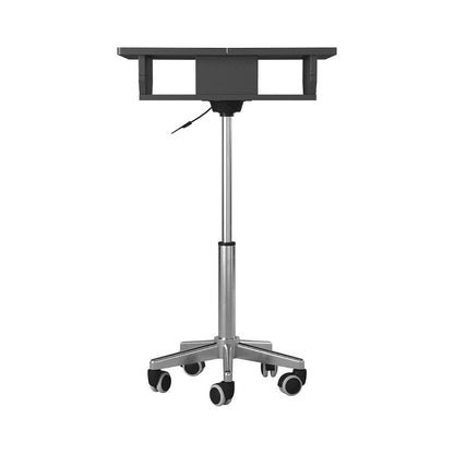 Gray Folding Desk With Adjustable Height And Panels, Portable Laptop Table