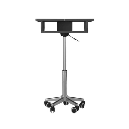 Gray Folding Desk With Adjustable Height And Panels, Portable Laptop Table