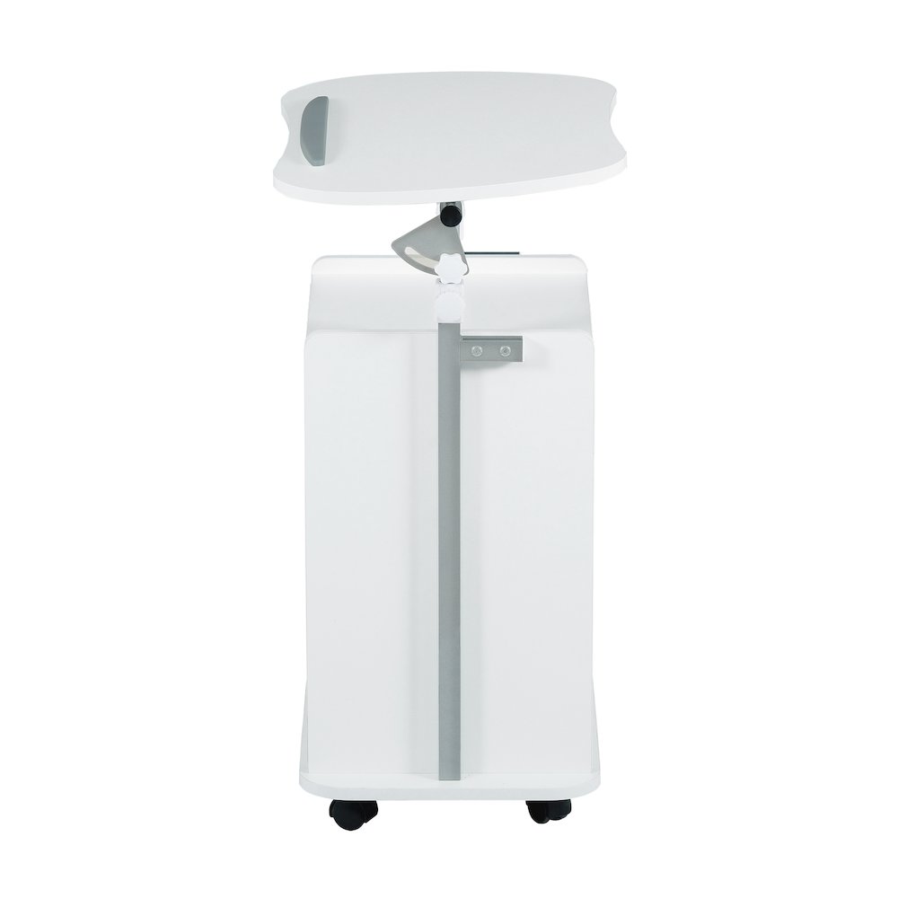 Sit-to-Stand Rolling Adjustable Laptop Cart With Storage, White