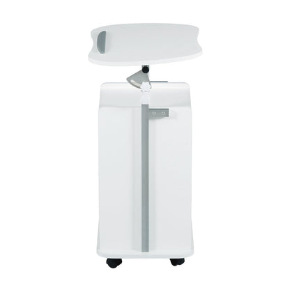 Sit-to-Stand Rolling Adjustable Laptop Cart With Storage, White