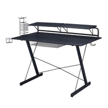 Black Gaming Table With Storage Tray, CD Rack, Cup Holder, For Game Room Use