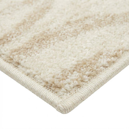 Cream and Champagne Area Rug, Power Loomed, Plush Polypropylene Pile