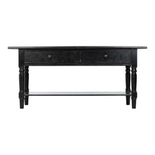 Black Pine Coffee Table with 2 Drawers and Aluminum Alloy Frame