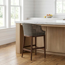 Dark Brown Adventure Bar Stool with Wood Frame and Foam Cushion