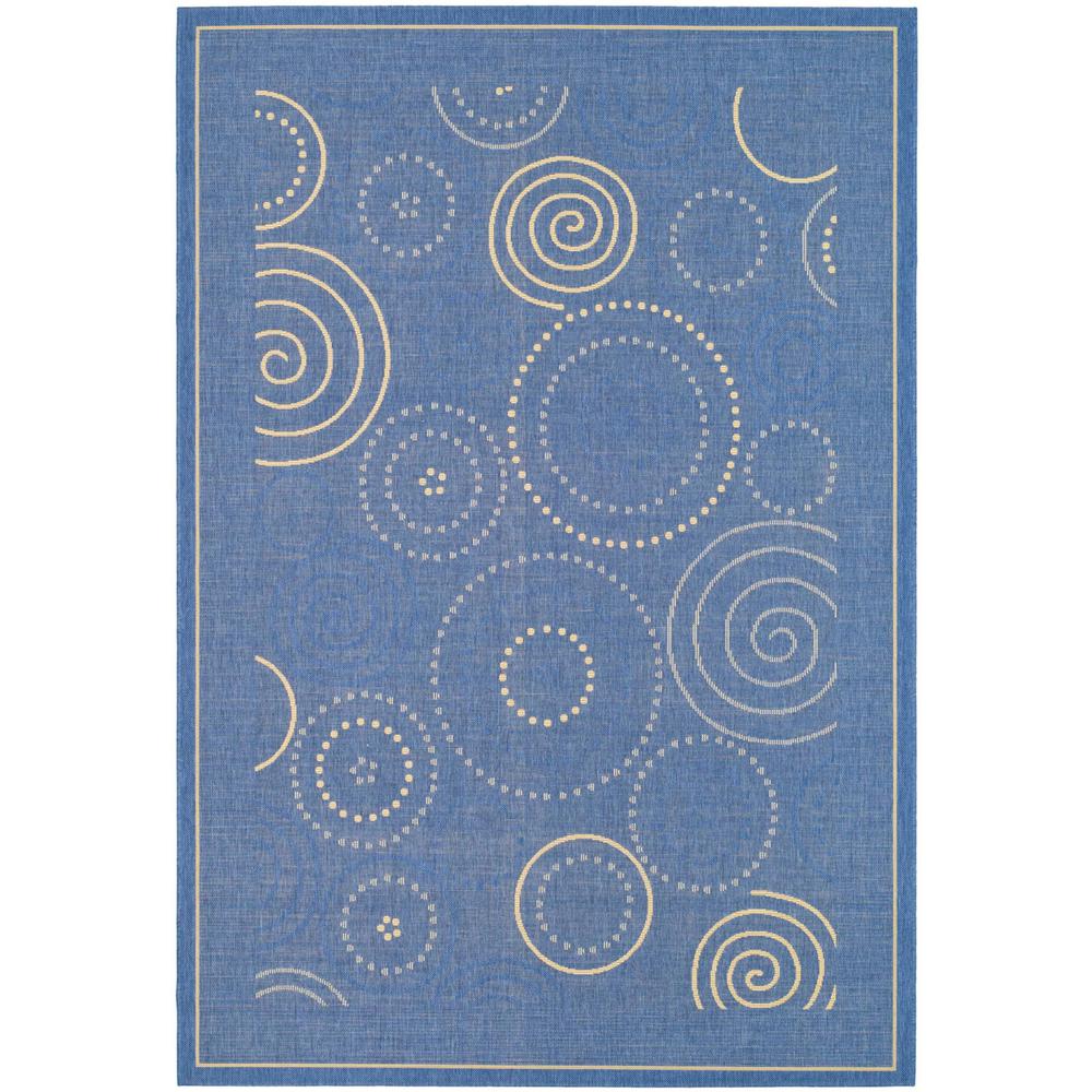 COURTYARD, BLUE / NATURAL, 6'-7" X 6'-7" Square, Area Rug, CY1906-3103-7SQ