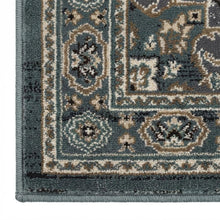 Teal / Grey Area Rug, Power Loomed, Jute Backing, Rectangle Style