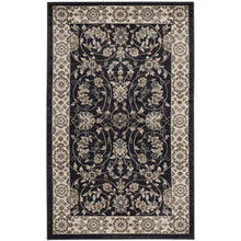 Anthracite and Cream Area Rug with Power Loomed Polypropylene Pile, Jute Backing