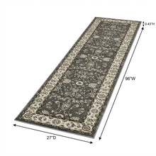 Grey / Cream Area Rug with Power Loomed Jute Backing, 2'-3" x 8' style