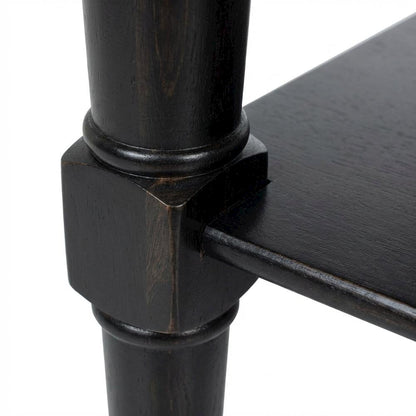Black Pine Coffee Table with 2 Drawers and Aluminum Alloy Frame