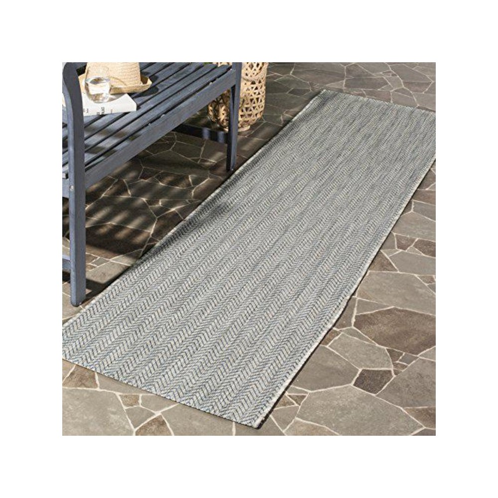 COURTYARD, GREY / NAVY, 2'-3" X 10', Area Rug, CY8022-36812-210