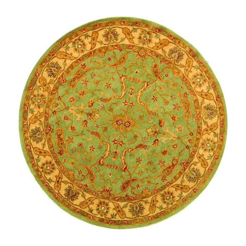 ANTIQUITY, TEAL / BEIGE, 6' X 6' Round, Area Rug