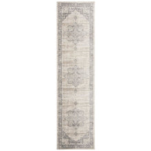 Cream and Grey Area Rug with Jute Backing and Power Loomed Construction, Runner