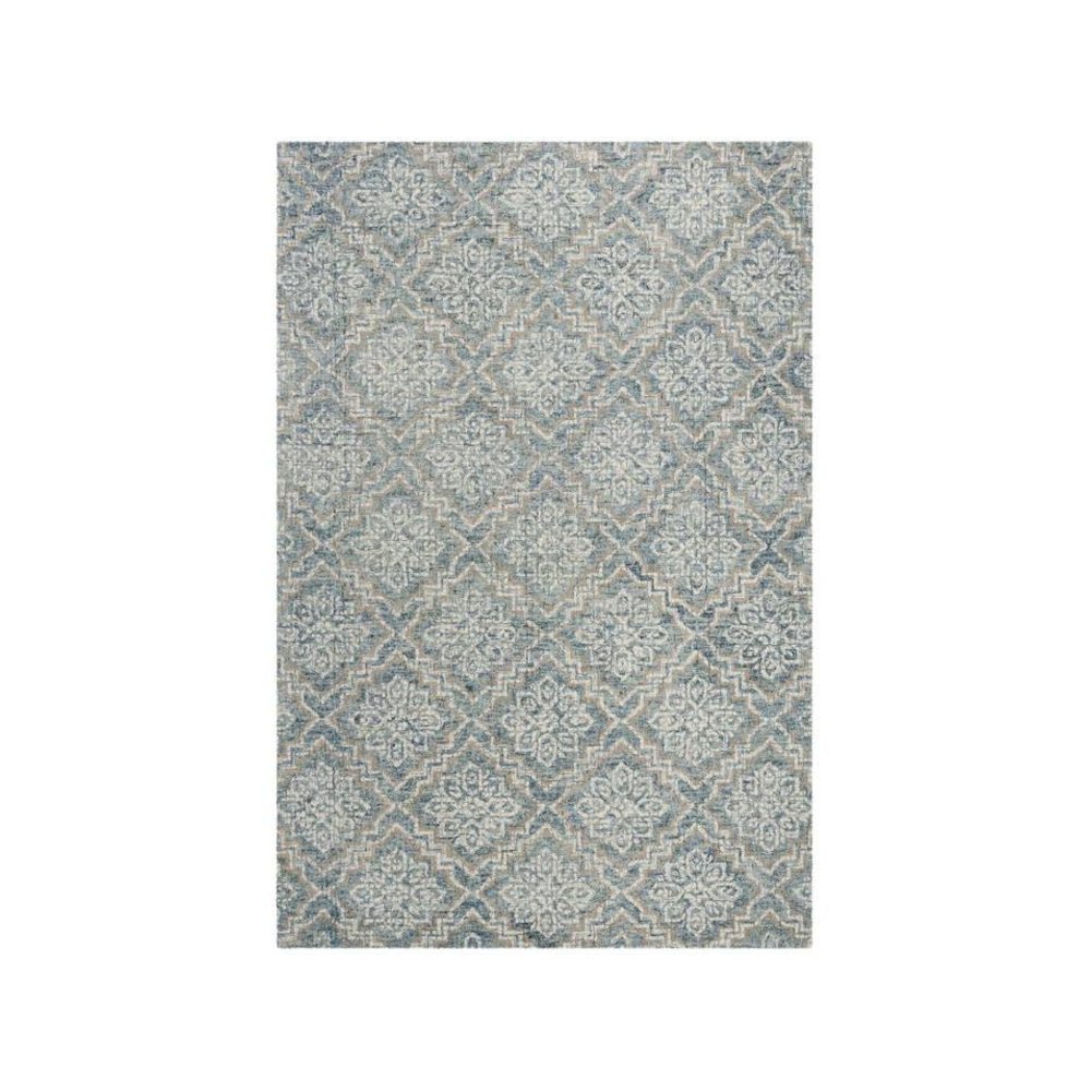 Abstract, BLUE / GREY, 2'-3" X 6', Area Rug