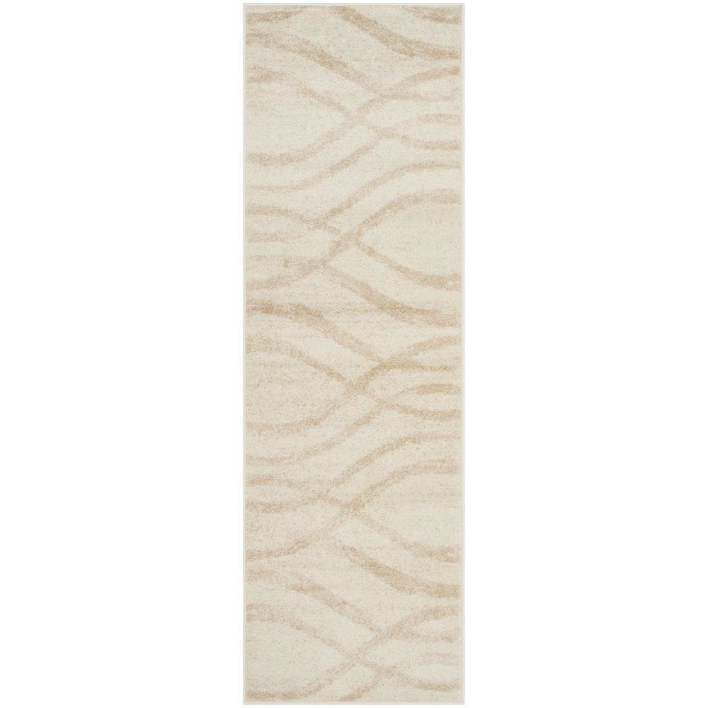 Cream and Champagne Area Rug, Power Loomed, Plush Polypropylene Pile