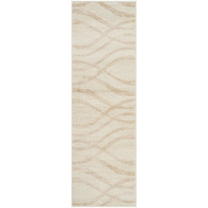 Cream and Champagne Area Rug, Power Loomed, Plush Polypropylene Pile