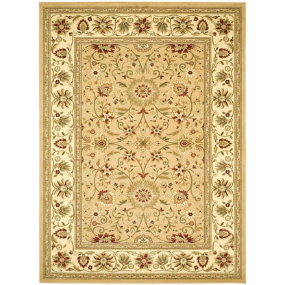 Beige Ivory Area Rug with Power Loomed Polypropylene Pile and Jute Backing