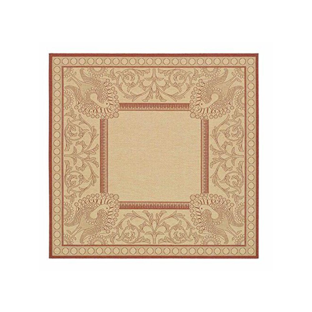 COURTYARD, NATURAL / RED, 7'-10" X 7'-10" Square, Area Rug, CY2965-3701-8SQ