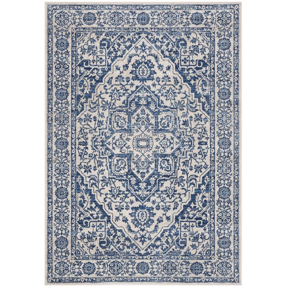 Navy and Light Grey Area Rug with Jute Backing and Power Loomed Construction