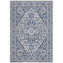 Navy and Light Grey Area Rug with Jute Backing and Power Loomed Construction