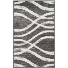 Charcoal and Ivory Area Rug, Power Loomed Polypropylene Pile, Small Rectangle