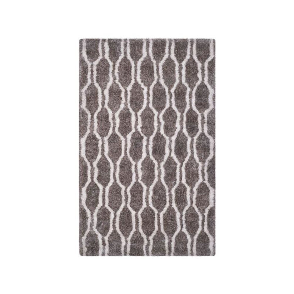 SG-BSG-Barcelona Shag, SILVER / IVORY, 4' X 6', Area Rug