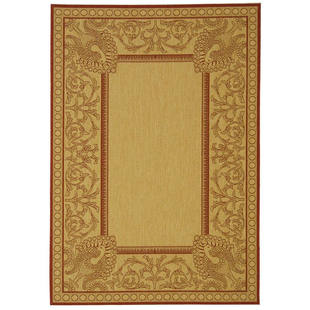 COURTYARD, NATURAL / RED, 5'-3" X 7'-7", Area Rug, CY2965-3701-5