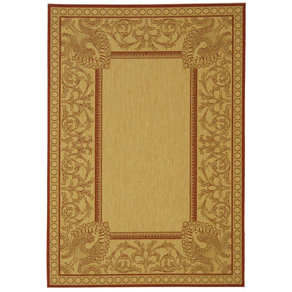 COURTYARD, NATURAL / RED, 5'-3" X 7'-7", Area Rug, CY2965-3701-5