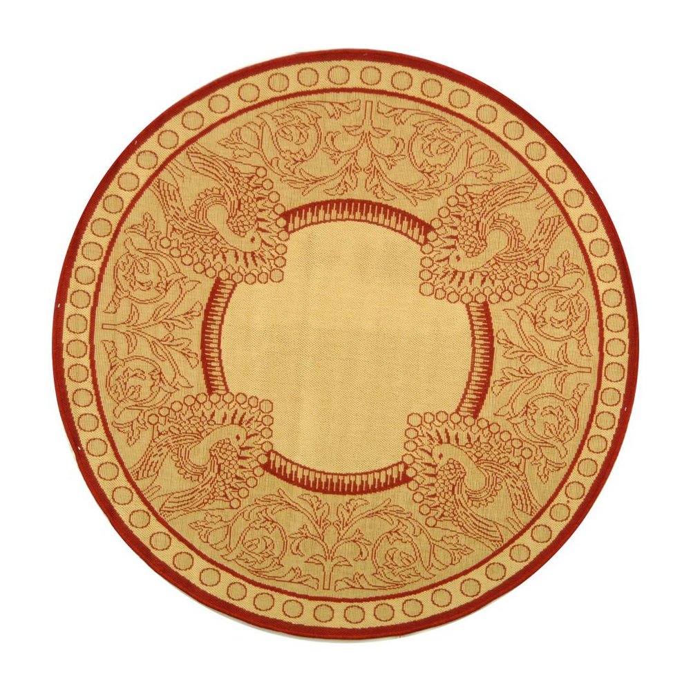 COURTYARD, NATURAL / RED, 5'-3" X 7'-7", Area Rug, CY2965-3701-5