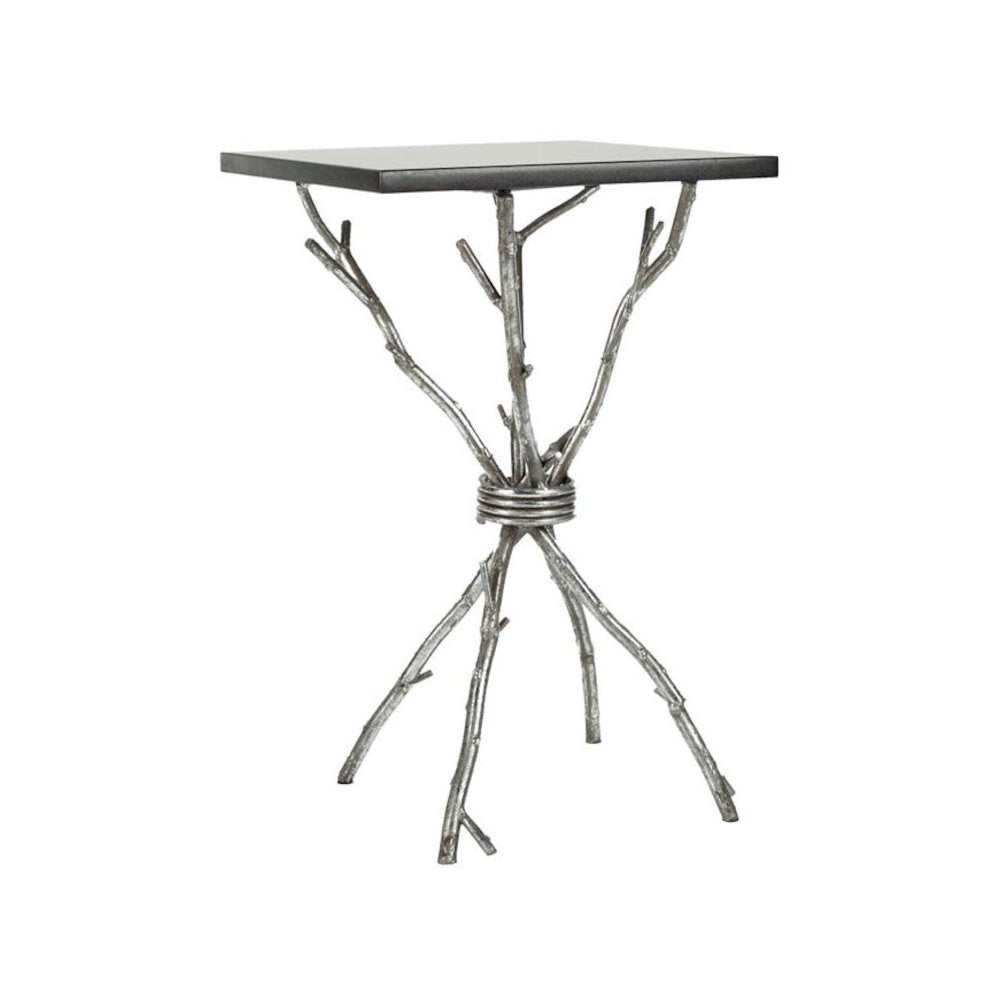 ALEXA MABRLE TOP SILVER ACCENT TABLE