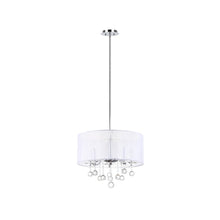 ETUDE 5 LIGHT CHROME BEADED 20-INCH DIA ADJUSTABLE PENDANT