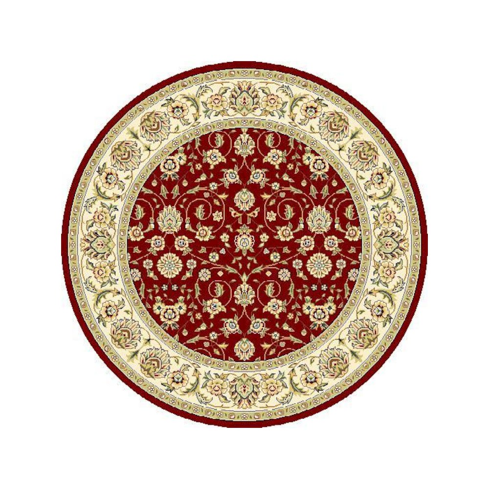 LYNDHURST, RED / IVORY, 5'-3" X 5'-3" Round, Area Rug, LNH312A-5R